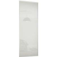Spacepro Sliding Wardrobe Door Silver Framed Single Panel Arctic White Glass  2220 x 610mm