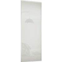 Spacepro Sliding Wardrobe Door Silver Framed Single Panel Arctic White Glass - 2220 x 762mm