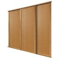 Shaker Natural oak effect 3 door Sliding Wardrobe Door kit (H)2223mm (W)762mm