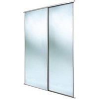 Classic Mirrored Silver effect 2 door Sliding Wardrobe Door kit (H)2260mm (W)1793mm