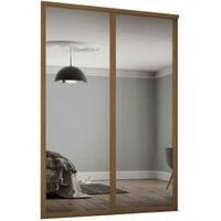 Shaker Mirrored Natural oak effect 2 door Sliding Wardrobe Door kit (H)2223mm (W)762mm