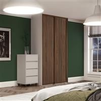 Spacepro Shaker 2 Door Sliding Wardrobe Kit 1753 x 2260mm in Walnut Steel/MFC