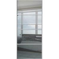 Spacepro Sliding Wardrobe Door Silver Framed Four Panel Mirror - 2220 x 610mm