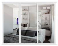 Shaker Mirrored White 3 door Sliding Wardrobe Door kit (W)762mm