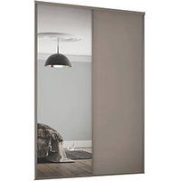 Spacepro Classic 2-Door Sliding Wardrobe Door Kit Stone Grey Frame Stone Grey / Mirror Panel 1185 x 2260mm (861GK)