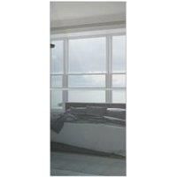 Spacepro Minimalist Sliding Wardrobe Door 2 Panel Silver Frame Mirror - 762mm