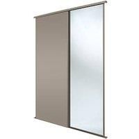 Spacepro Classic 2-Door Sliding Wardrobe Door Kit Stone Grey Frame Stone Grey / Mirror Panel 1793 x 2260mm (127GK)