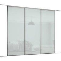Spacepro Classic 3-Door Sliding Wardrobe Door Kit Silver Frame Arctic White Panel 2672 x 2260mm (244GK)