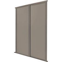 Spacepro Shaker 2-Door Sliding Wardrobe Door Kit Stone Grey Frame Stone Grey Panel 1449 x 2260mm (512GK)