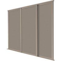Spacepro Shaker 3-Door Sliding Wardrobe Door Kit Stone Grey Frame Stone Grey Panel 1680 x 2260mm (123GK)