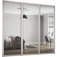 Spacepro Shaker 3-Door Sliding Wardrobe Door Kit Cashmere Frame Mirror Panel 2592 x 2260mm (228GP)