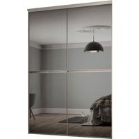 Spacepro Minimalist Mirrored Grey 2 Door Sliding Wardrobe Door Kit (H)2260mm (W)1200mm