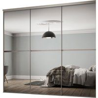Spacepro Minimalist Mirrored 3 Door Sliding Wardrobe Door Kit (H)2260mm (W)1790mm