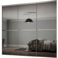Spacepro Minimalist Mirrored Grey 3 Door Sliding Wardrobe Door Kit (H)2260mm (W)2246mm
