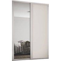 Spacepro Shaker 2-Door Sliding Wardrobe Door Kit Cashmere Frame Cashmere / Mirror Panel 1145 x 2260mm (489GK)