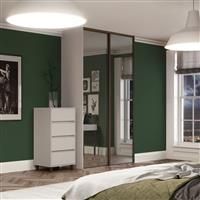 Spacepro Classic 2 Door Sliding Wardrobe Kit Framed Mirror 1185 x 2260mm in Walnut Steel/Glass