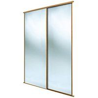 Spacepro Classic 2-Door Sliding Wardrobe Door Kit Oak Frame Mirror Panel 1145 x 2260mm (911GK)