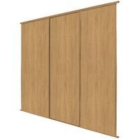 Spacepro Classic 3-Door Sliding Wardrobe Door Kit Oak Frame Oak Panel 1760 x 2260mm (636GK)
