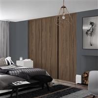 Spacepro Classic 3 Door Sliding Wardrobe Kit 2216 x 2260mm in Walnut Steel/MFC