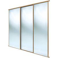 Spacepro Classic 3-Door Sliding Wardrobe Door Kit Oak Frame Mirror Panel 2672 x 2260mm (100GK)
