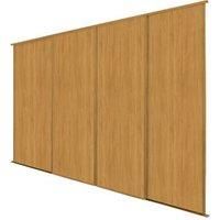 Spacepro Classic 4-Door Sliding Wardrobe Door Kit Oak Frame Oak Panel 2978 x 2260mm (507GK)