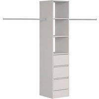 Spacepro Wardrobe Storage Kit Tower Unit with 3 Drawers Cashmere  450mm