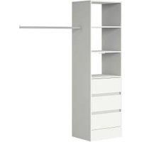 Spacepro Wardrobe Storage Kit Tower Unit with 3 Drawers White  600mm