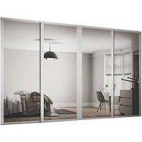 Spacepro 4-Door Sliding Wardrobe Door Kit Dove Grey Frame Mirror Panel 2290 x 2260mm (867KF)