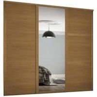 Spacepro 610mm Oak Shaker frame 3 panel & 1x Single panel Mirror Sliding Wardrobe Door Kit