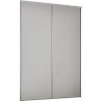 Classic 2 Door Sliding Wardrobe Kit Dove Grey Panel W) 1489 x (H)2260mm