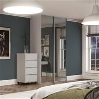 Spacepro Classic 2 Door Sliding Wardrobe Kit Dove Framed Mirror 1489 x 2260mm in Grey Steel/Glass