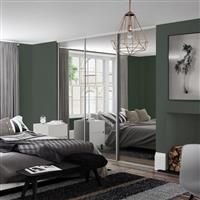 Spacepro Classic 3 Door Sliding Wardrobe Kit Dove Framed Mirror 2672 x 2260mm in Grey Steel/Glass
