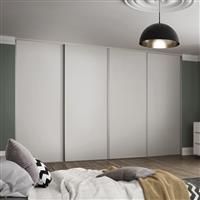 Spacepro Classic 4 Door Sliding Wardrobe Kit 3586 x 2260mm in Cashmere Steel/MFC