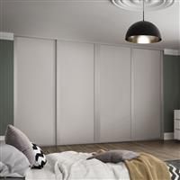 Spacepro Shaker 4 Door Sliding Wardrobe Kit 3506 x 2260mm in Cashmere Steel/MFC