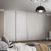 Spacepro Shaker 4 Door Sliding Wardrobe Kit 3506 x 2260mm in White Steel/MFC