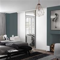 Spacepro Classic 3 Door Sliding Wardrobe Kit and Mirror 1760 x 2260mm in White Steel/MFC/Glass