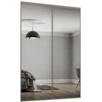 Spacepro Heritage 2 x 610mm Nickel Frame Mirror Sliding Door Kit with Colour Matched Track