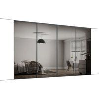 Spacepro Classic Panelled Mirrored Graphite 4 Door Sliding Wardrobe Door Kit (H)2260mm (W)3586mm