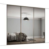 Spacepro Classic Panelled Mirrored Nickel 3 Door Sliding Wardrobe Door Kit (H)2260mm (W)1803mm