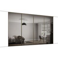Spacepro Classic Panelled Mirrored Nickel 4 Door Sliding Wardrobe Door Kit (H)2260mm (W)2370mm