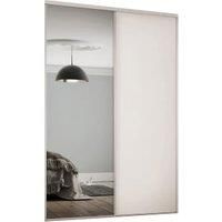 Spacepro Heritage 1 x 762mm Cashmere Panel Door/ 1 x Silver Mirror Kit with Colour Matched Track