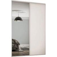 Spacepro Heritage 1 x 914mm Cashmere Panel Door/ 1 x Silver Mirror Kit with Colour Matched Track