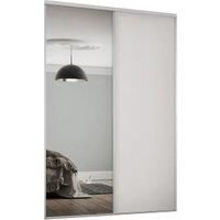 Spacepro Heritage 1 x 614mm Dove Grey Panel Door/ 1 x Silver Mirror Kit with Colour Matched Track