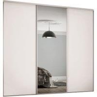 Spacepro Heritage 2 x 610mm Cashmere Panel Door/ 1 x Silver Mirror Kit with Colour Matched Track