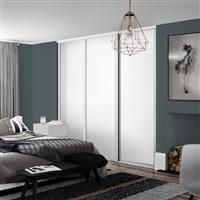 Spacepro Shaker 3 Door Sliding Wardrobe Kit 1680 x 2260mm in White Steel/MFC