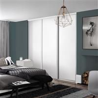 Spacepro Shaker 3 Door Sliding Wardrobe Kit 2592 x 2260mm in White Steel/MFC