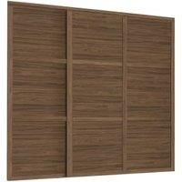 Spacepro Shaker 3 x 610mm Carini Walnut Frame 3 Panel Sliding Door Kit with Colour Matched Track