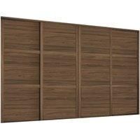 Spacepro Shaker 4 x 914mm Carini Walnut Frame 3 Panel Sliding Door Kit with Colour Matched Track