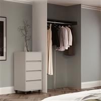 Spacepro Shelf and Hanger Bar Wardrobe Storage Diamond 2800 x 500 x 108mm in Grey Steel/MFC