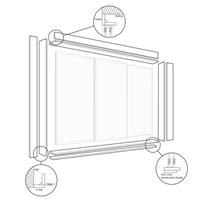 Spacepro Framing Kit for Sliding Wardrobes Door System Diamond 2700 x 90mm in Grey MFC